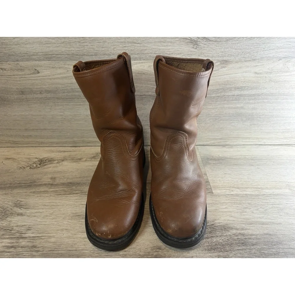 Vintage Mason Western Cowboy Roper Boots Mens 9 Leather Rodeo Ranch Riding - Picture 3 of 9